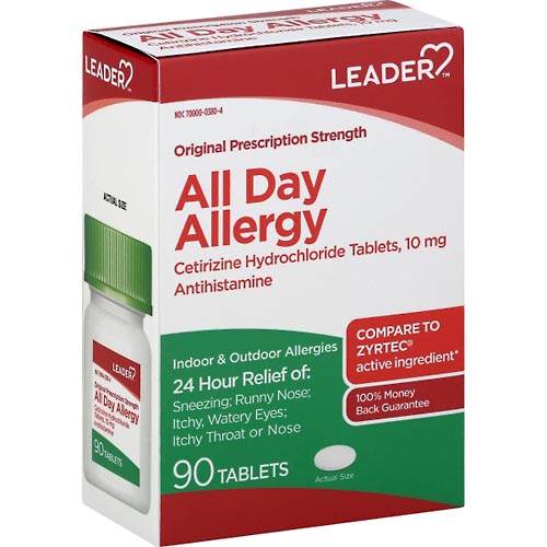 Image for Leader All Day Allergy Relief, 24 Hr,Original, Tablet,90ea from COOPERS PHARMACY