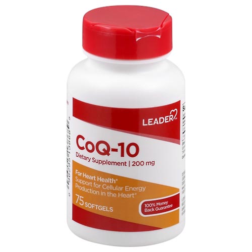 Image for Leader CoQ-10, 200 mg, Softgels,75ea from COOPERS PHARMACY