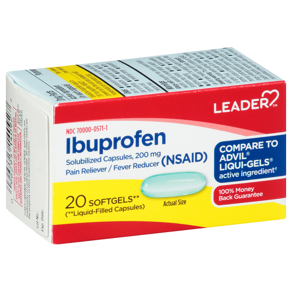 Image for Leader Ibuprofen, 200 mg, Softgels,20ea from COOPERS PHARMACY