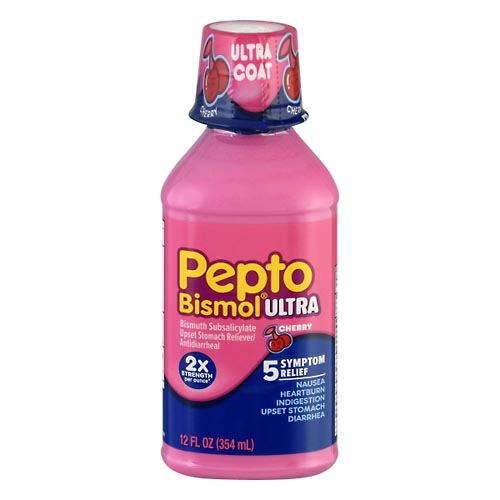 Image for Pepto Bismol Upset Stomach Reliever/Antidiarrheal, Ultra, Cherry,12oz from COOPERS PHARMACY